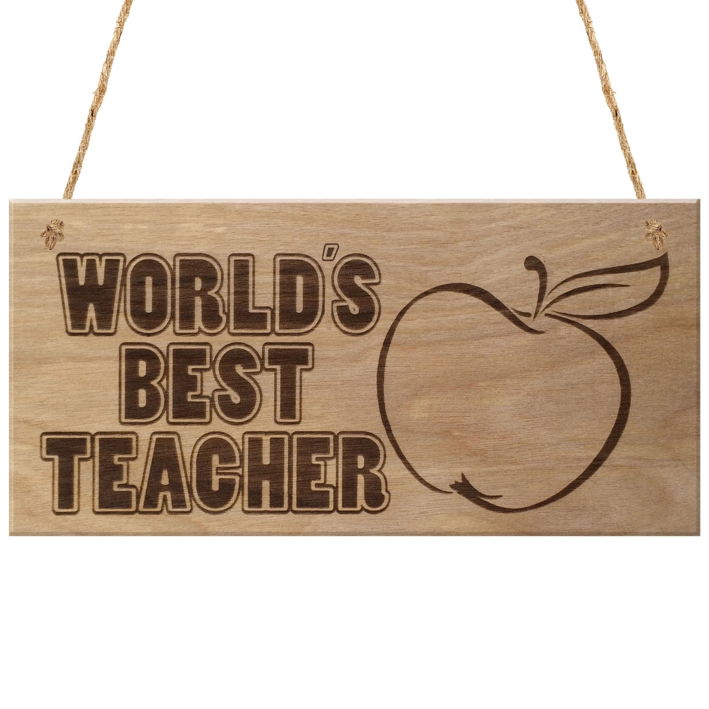 World's Best Teacher Plaque Hanging Wooden Gift