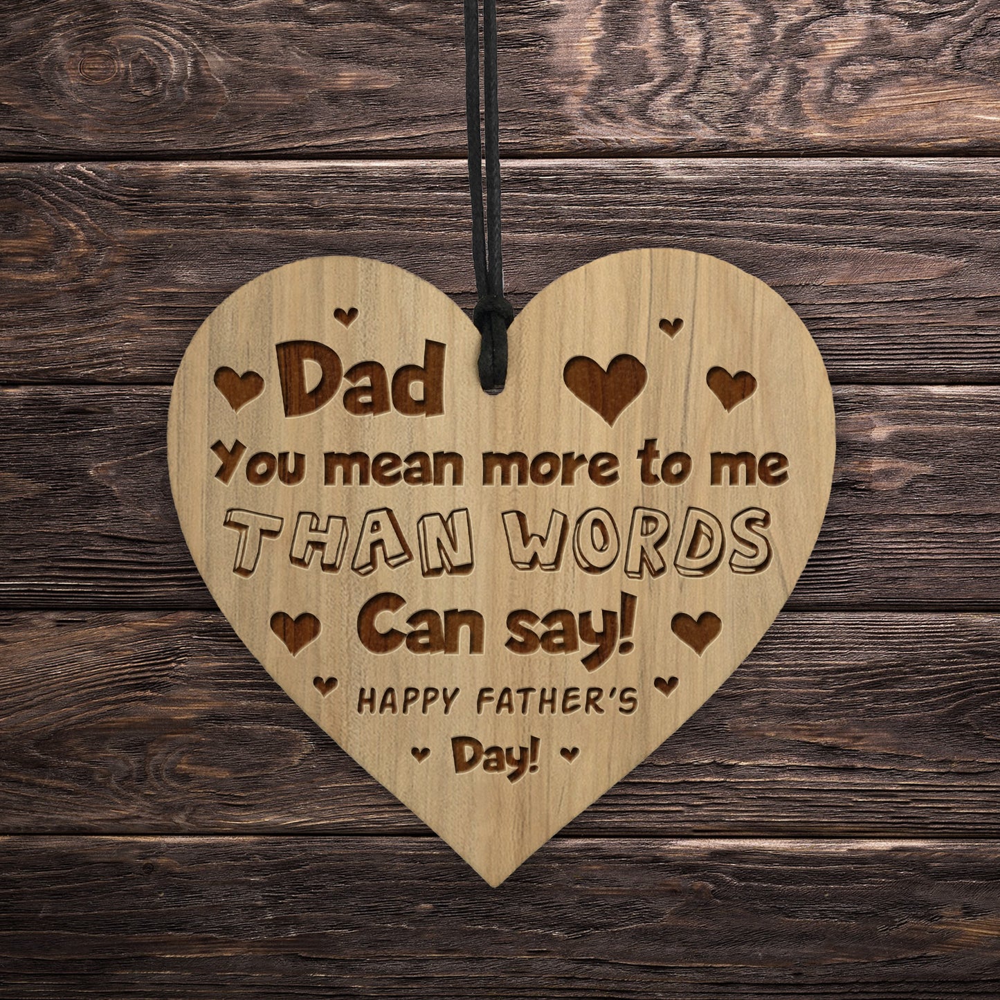 Happy Fathers Day Gift For Dad Heart Engraved Sign Gifts