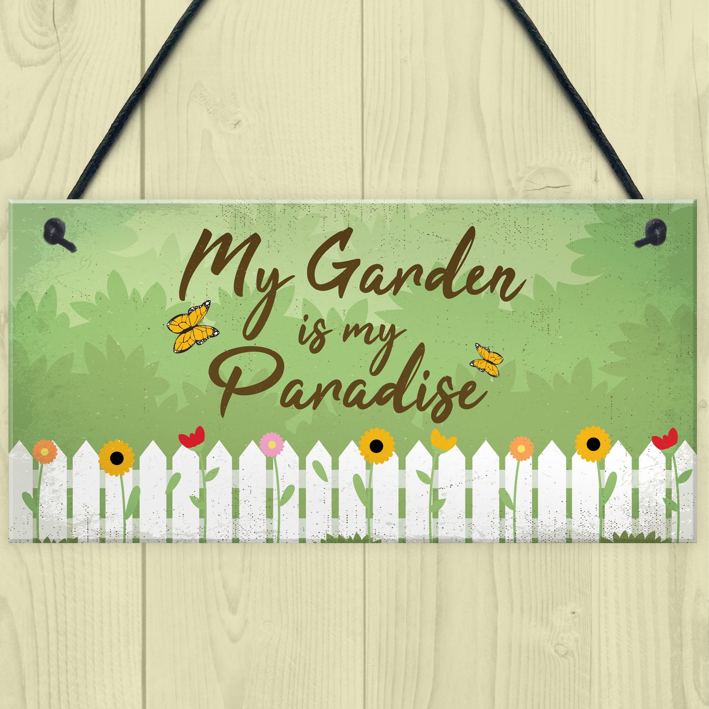 Paradise Garden Hanging Sign Garden Shed Summer House Plaque