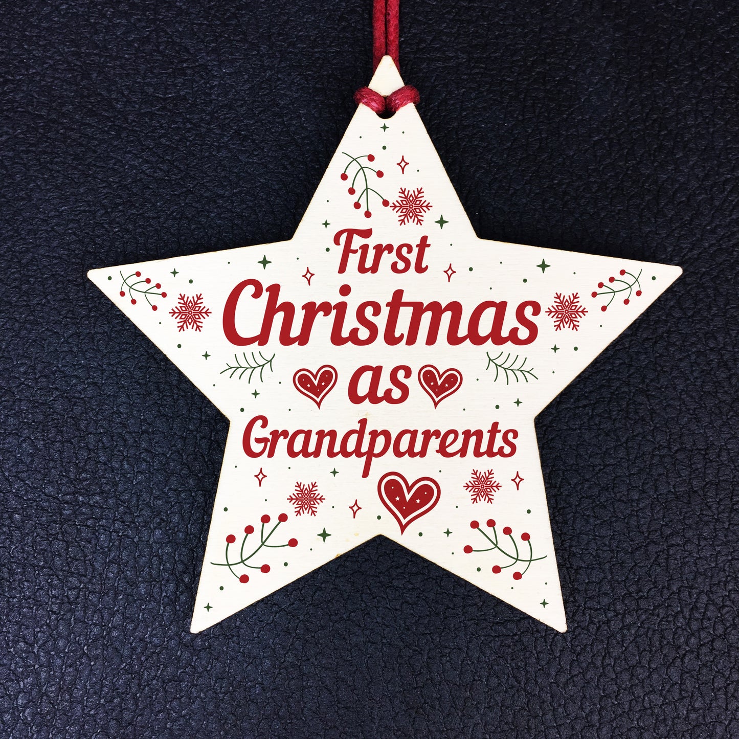 First 1st Christmas As Grandparents Tree Decoration Bauble Star