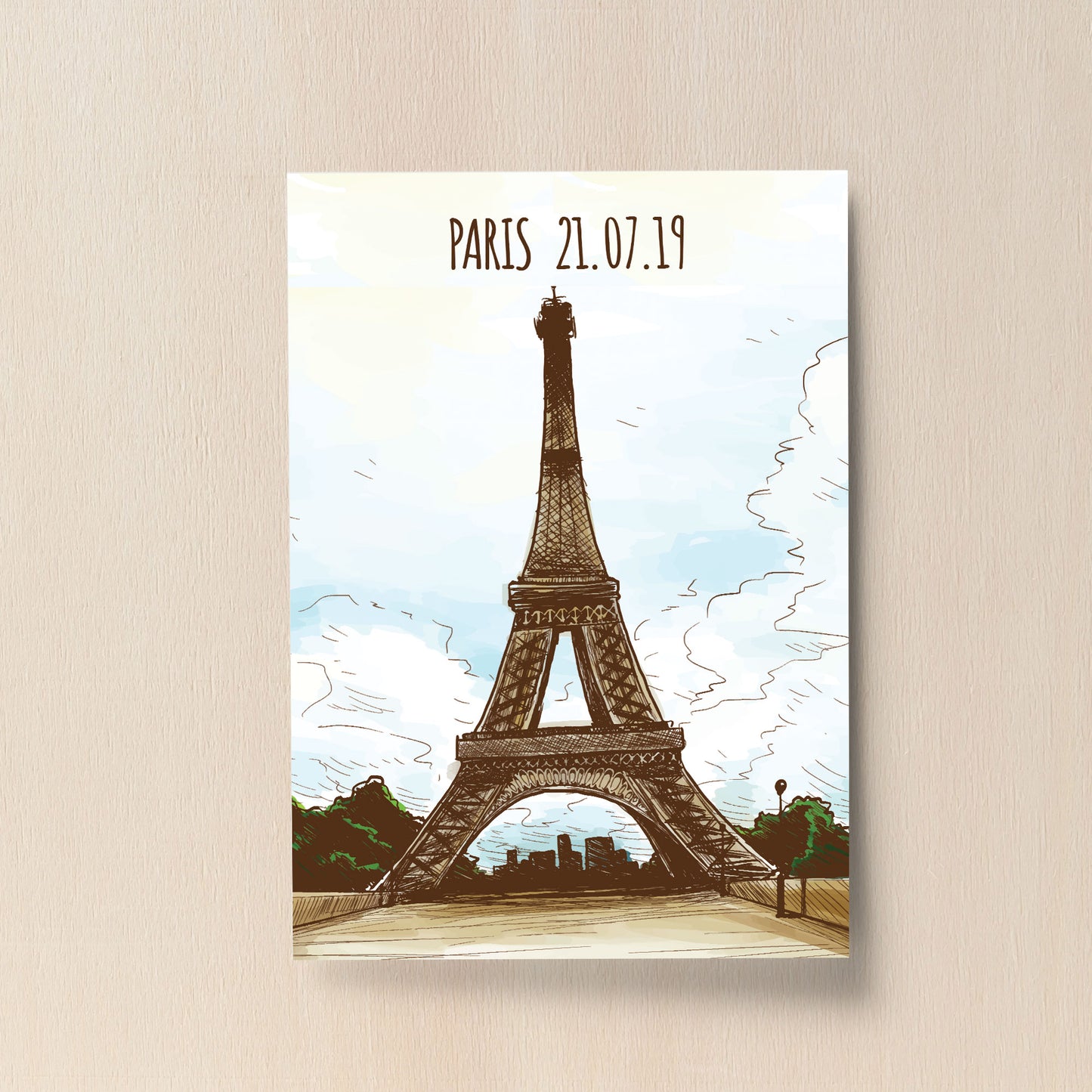 Paris Eiffel Tower A4 Print Travel Gift Personalised Gift