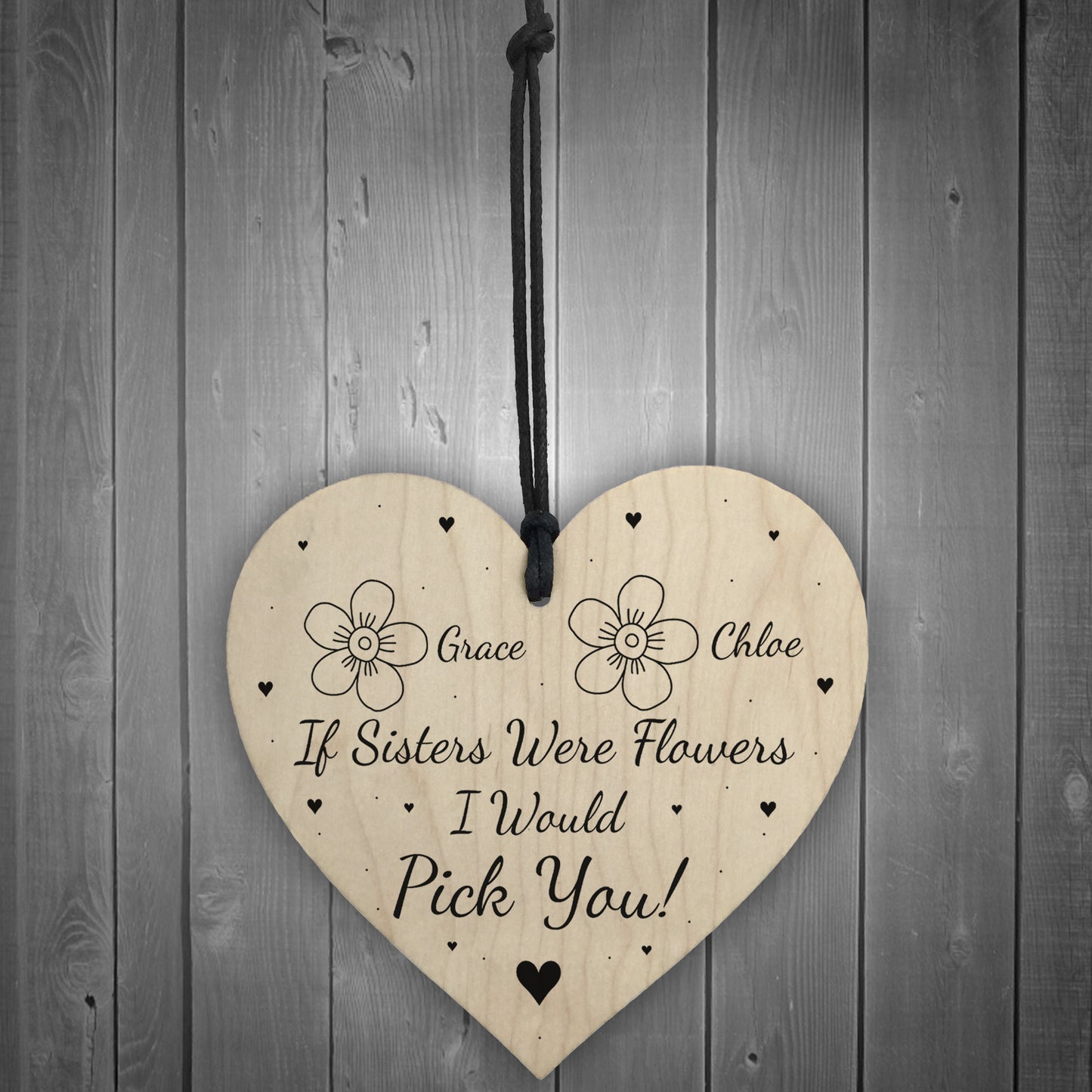 Personalised Sister Gift Heart Gift For Birthday Best Friend