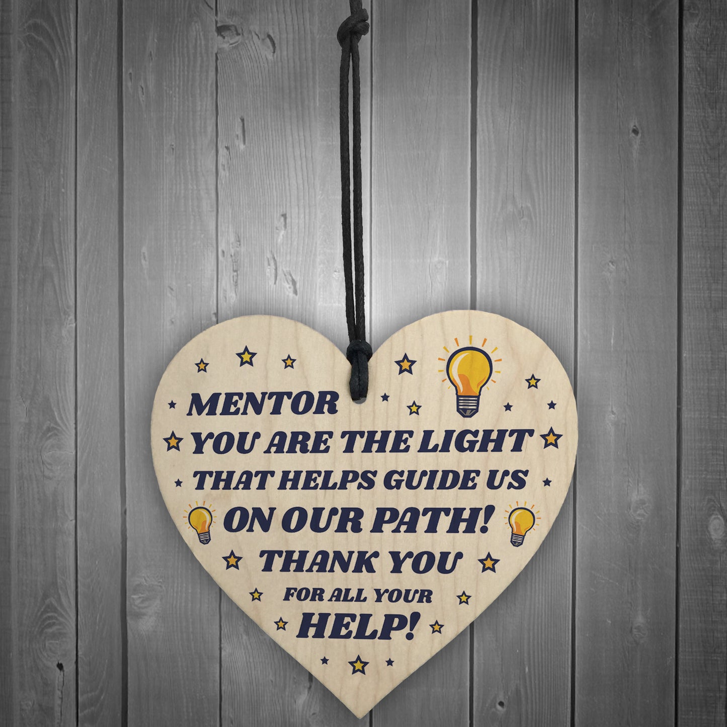 Thank You MENTOR Gift Heart Hanging Sign Friend Teacher Gift