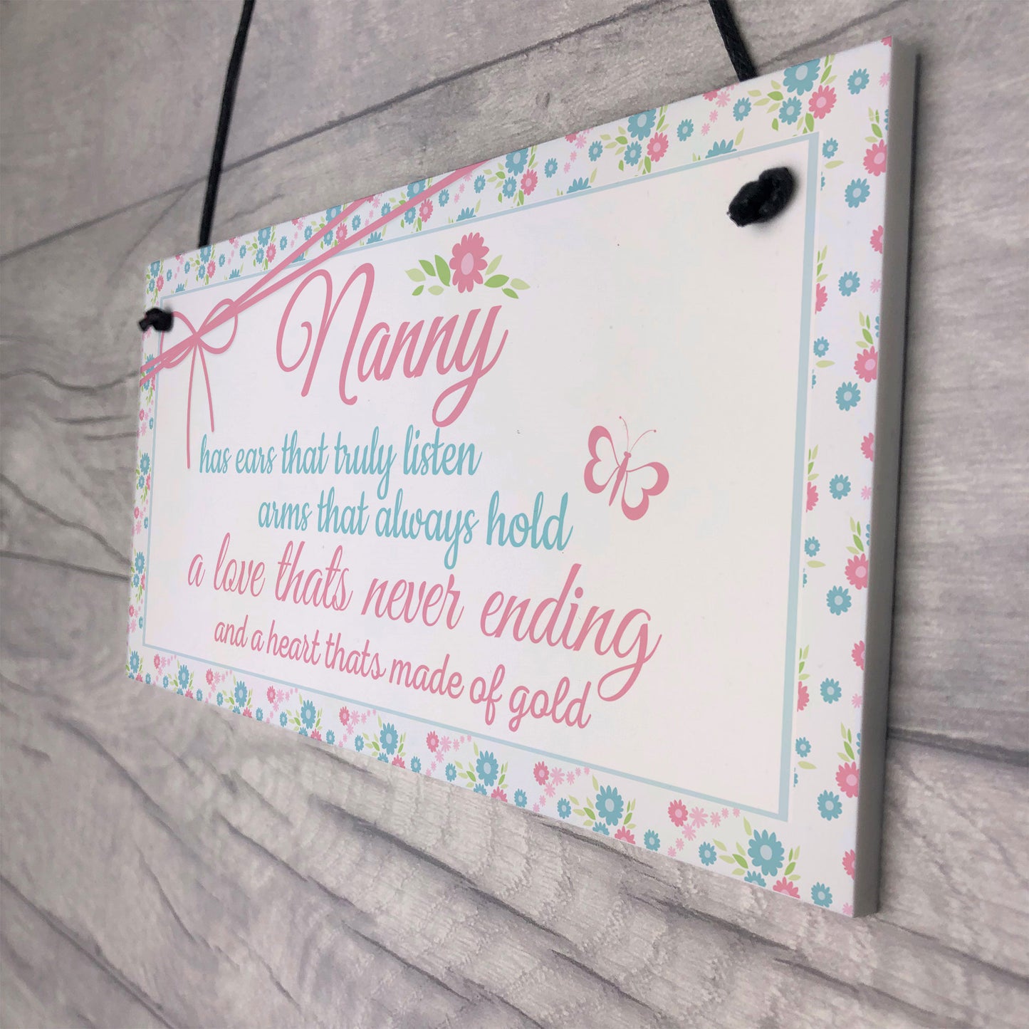 Nanny Heart Of Gold Birthday Gift Sign Cute Nan Nanny Keepsake