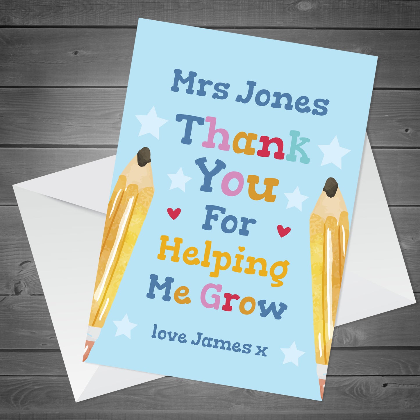 Thank You Teacher Card Thank You Teacher Greetings Card