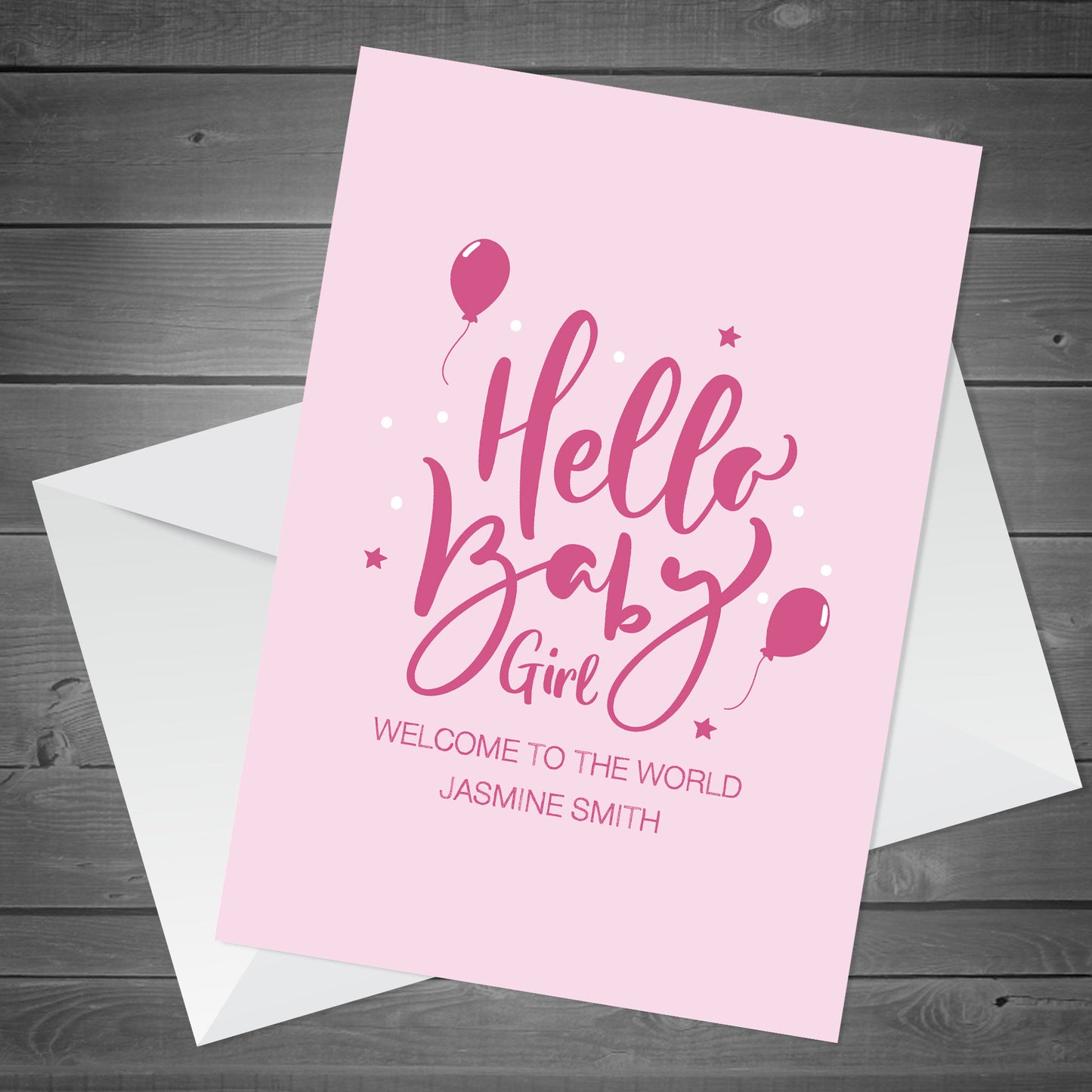 Hello Baby Girl Card Personalised Congratulations New Parents