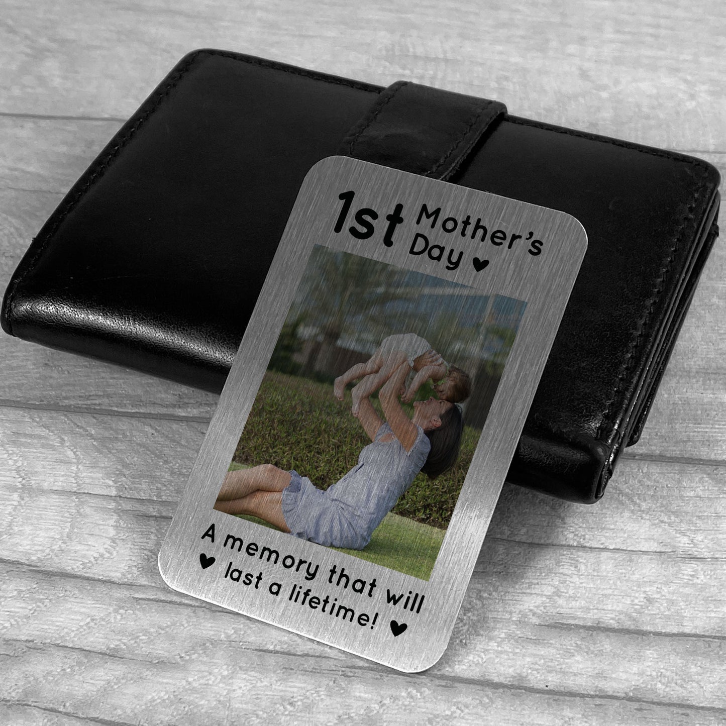 1st Mothers Day Gift Personalised Photo Metal Card Mum Gift