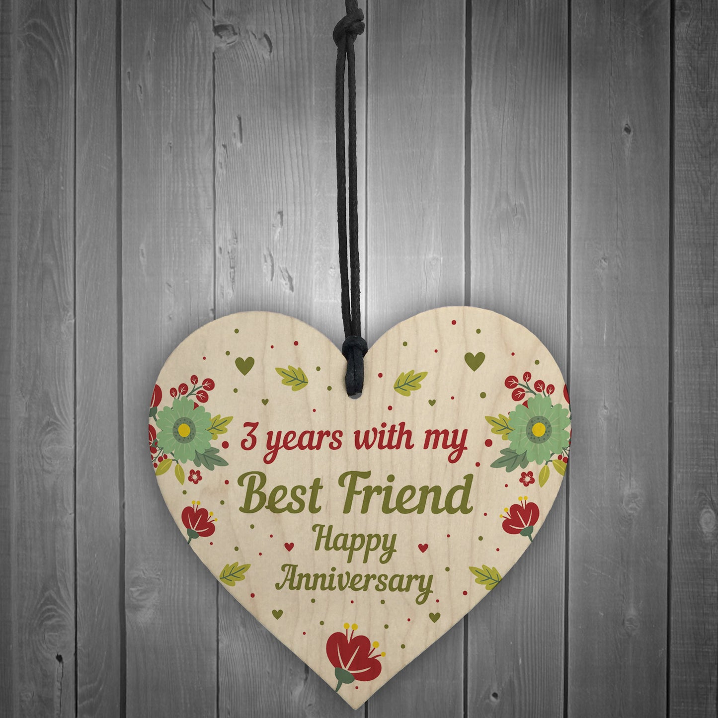 3rd Wedding Anniversary Gift For Husband Wife Wooden Heart Gifts