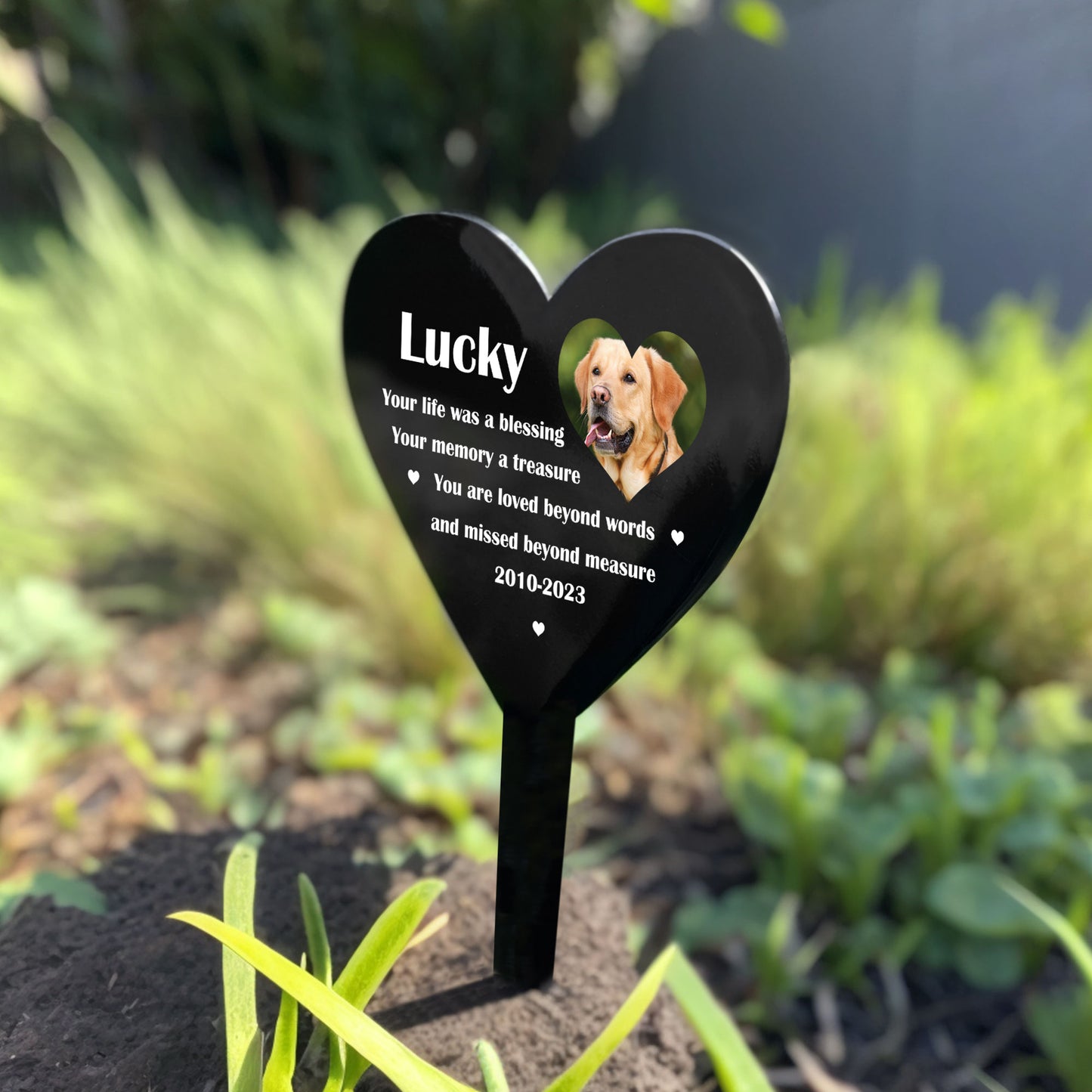 Personalised Pet Dog Cat Memorial Loss Grave Marker Plaque