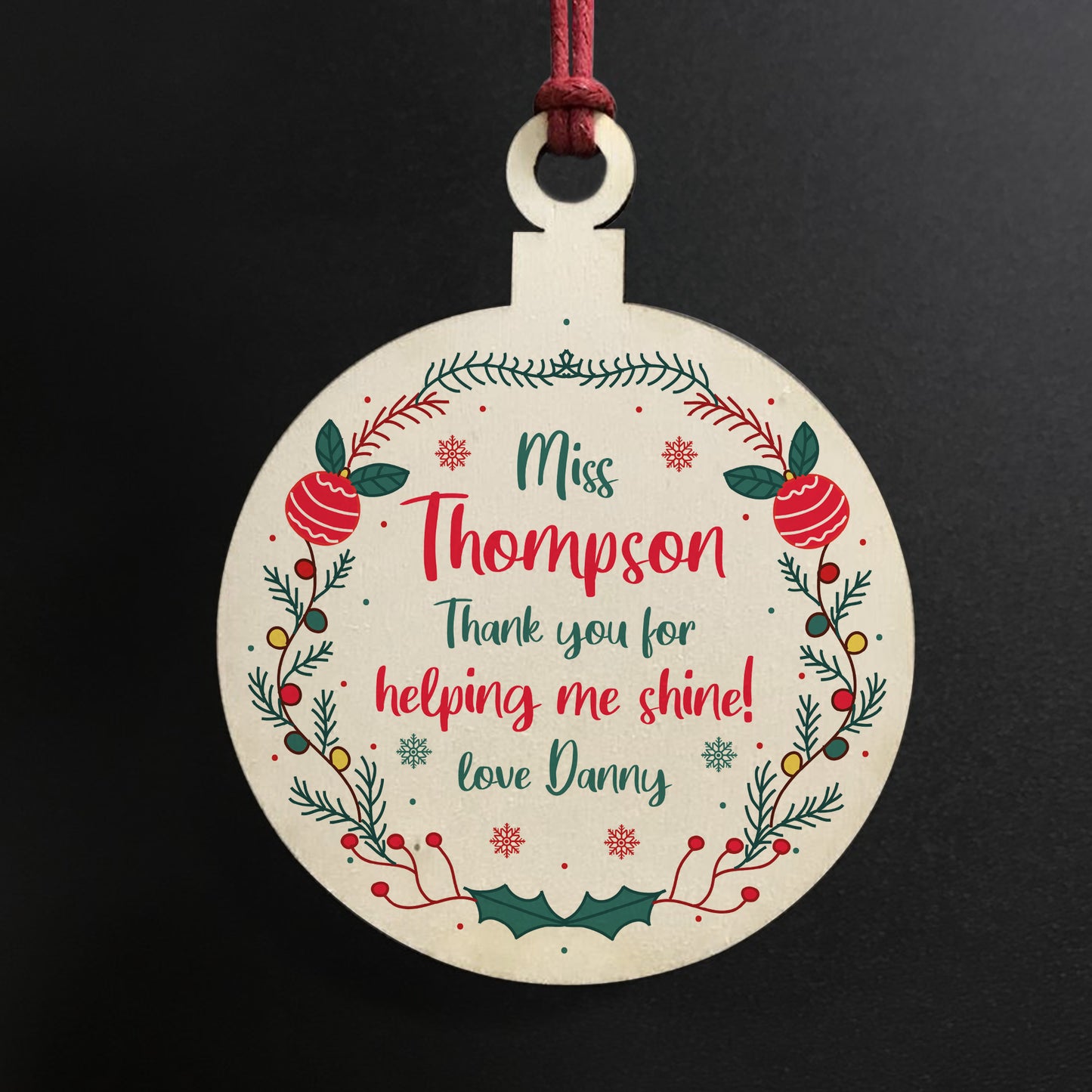 Thank You Christmas Gift For Teacher Assistant Personalised