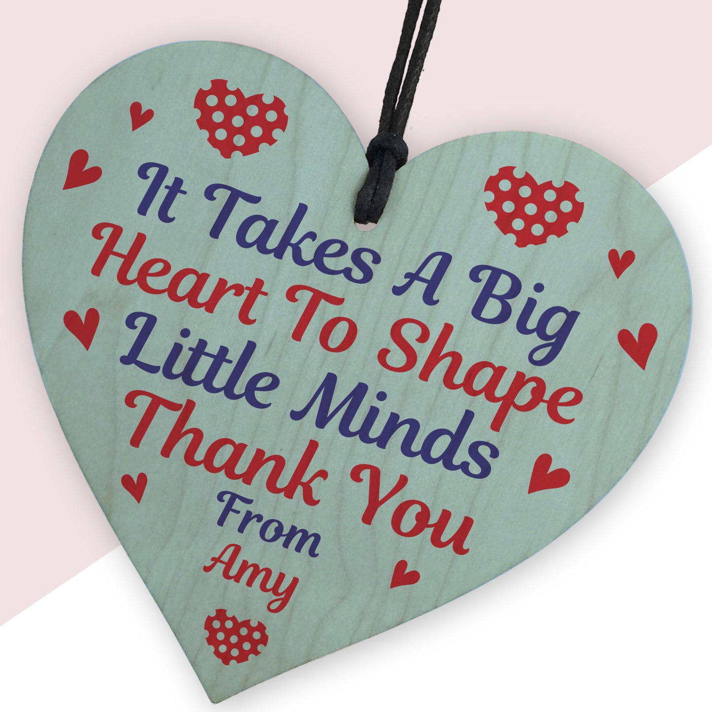 Personalised Teacher Gift Wood Heart Novelty Thank You Gift