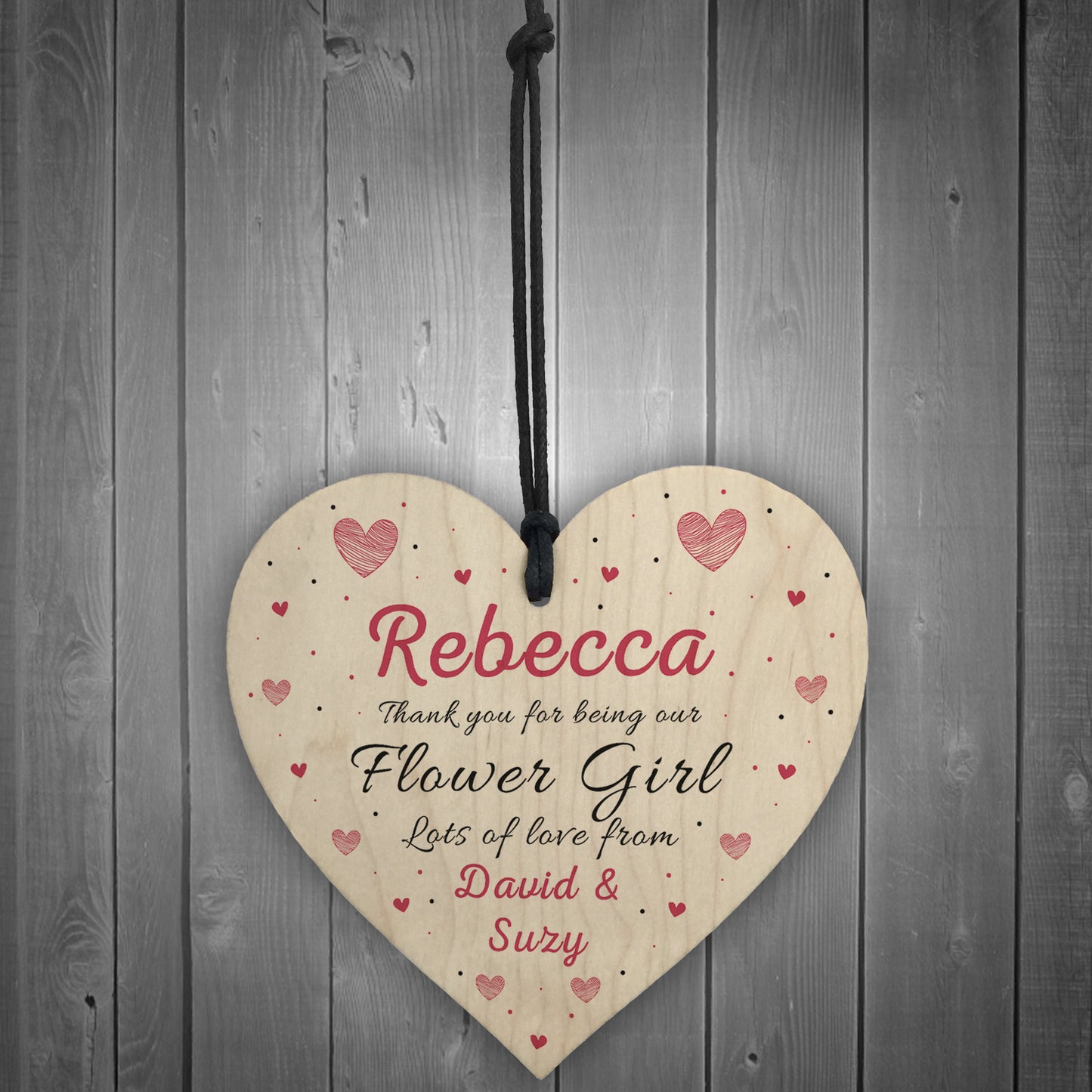 Personalised Thank You Gifts For Flower Girl Plaques Wood Heart