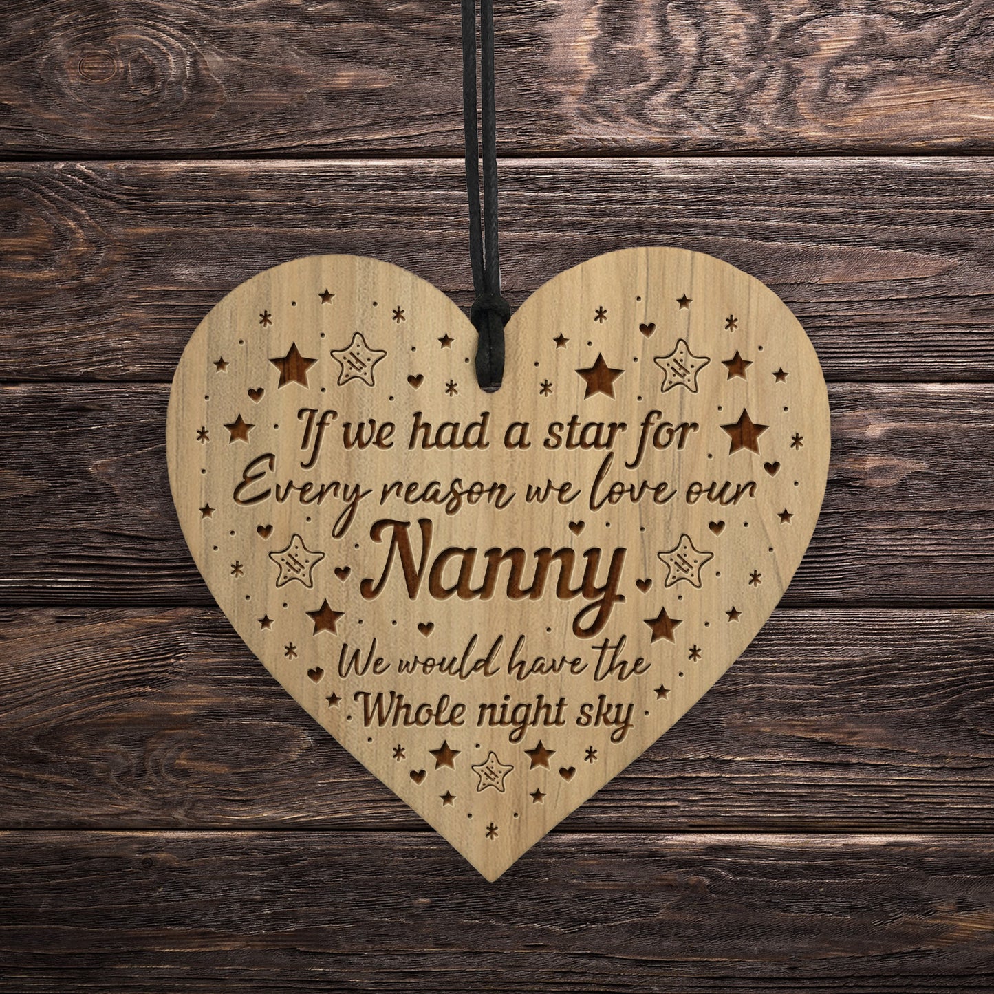 Gift For Nanny Birthday Christmas Engraved Heart LOVE Gift