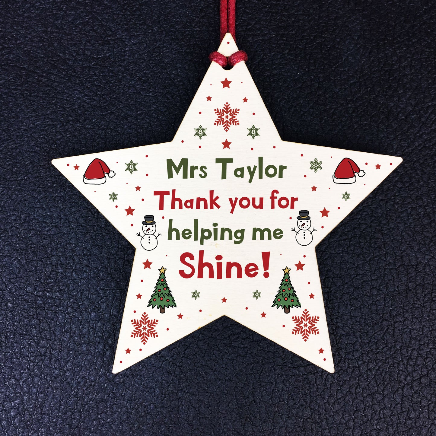 Christmas Gift For Teacher Teaching Assistant Personalised Star