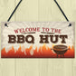 BBQ Hut Hanging Garden Sign Summer House Bar Man Cave Shed