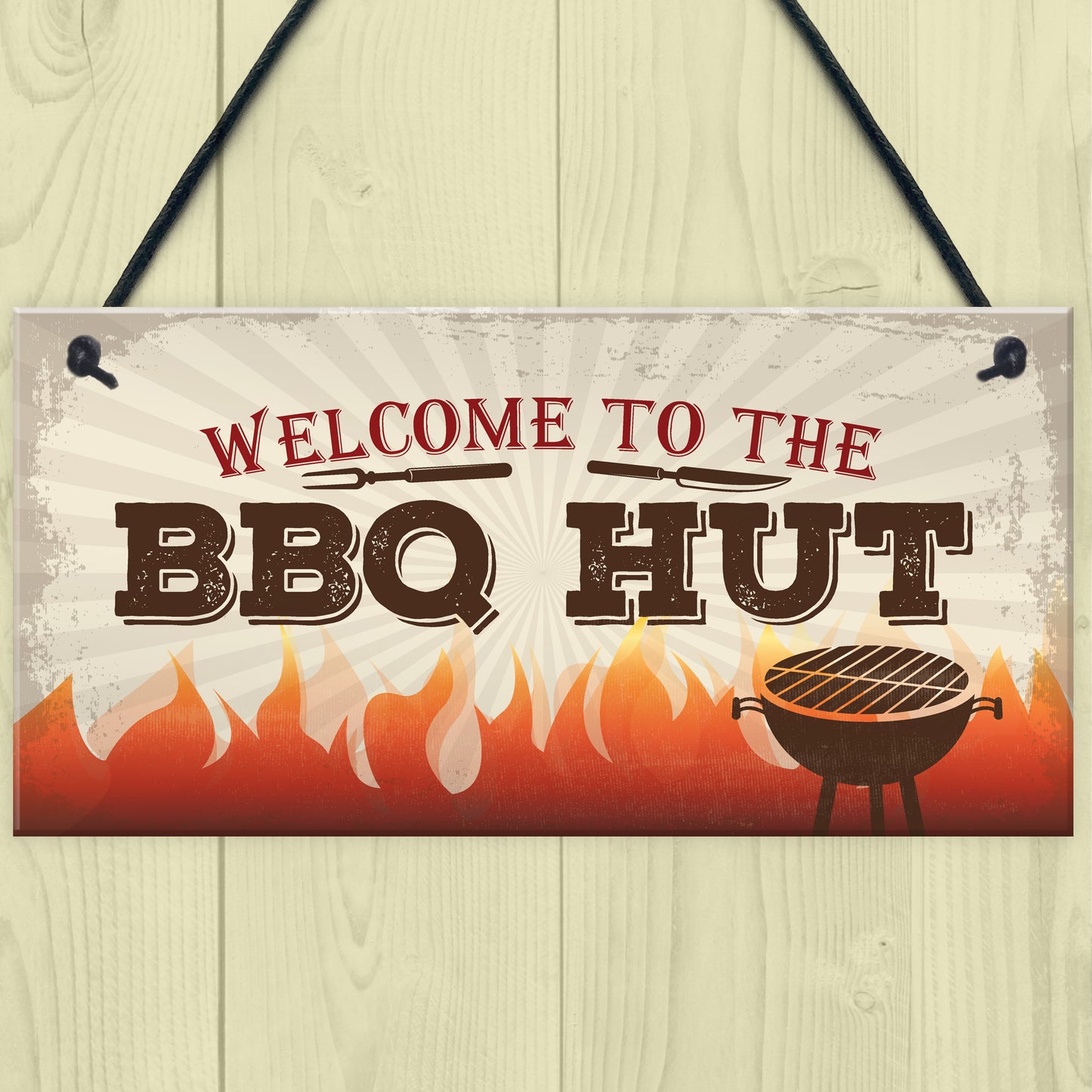 BBQ Hut Hanging Garden Sign Summer House Bar Man Cave Shed