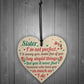 Funny Sister Birthday Christmas Card Gifts Wood Heart Friendship