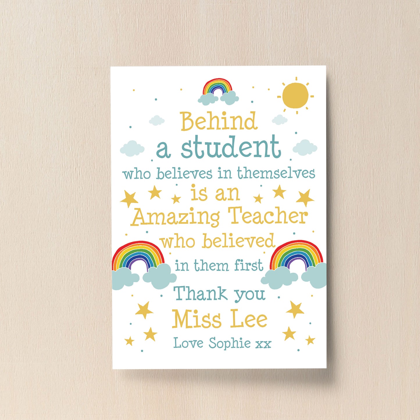 Teacher Print Personalised School Nursery Pre School Leaving