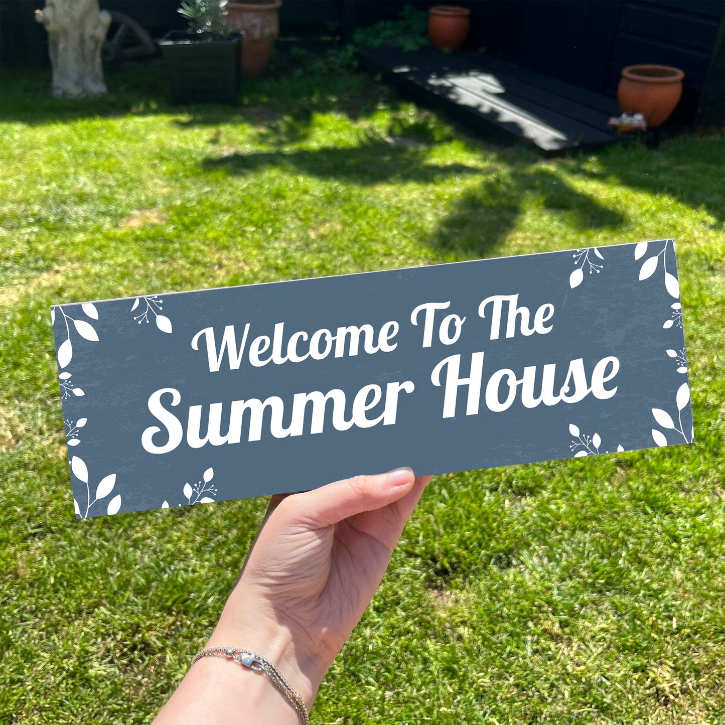 Summer House Wooden Outdoor Plaque For Garden Novelty Signs