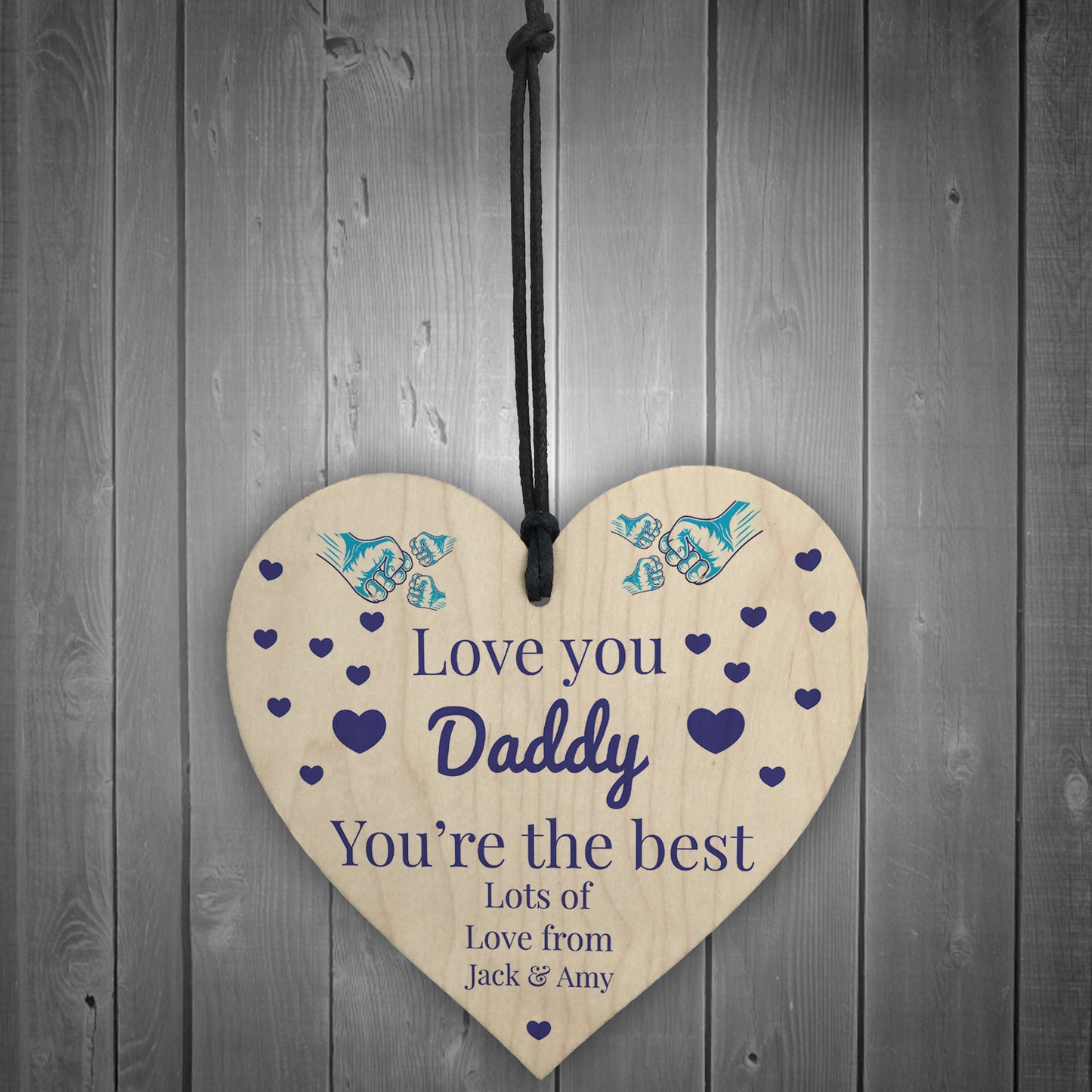 Personalised Fathers Day Gift For Daddy Team Fist Bump Daughter