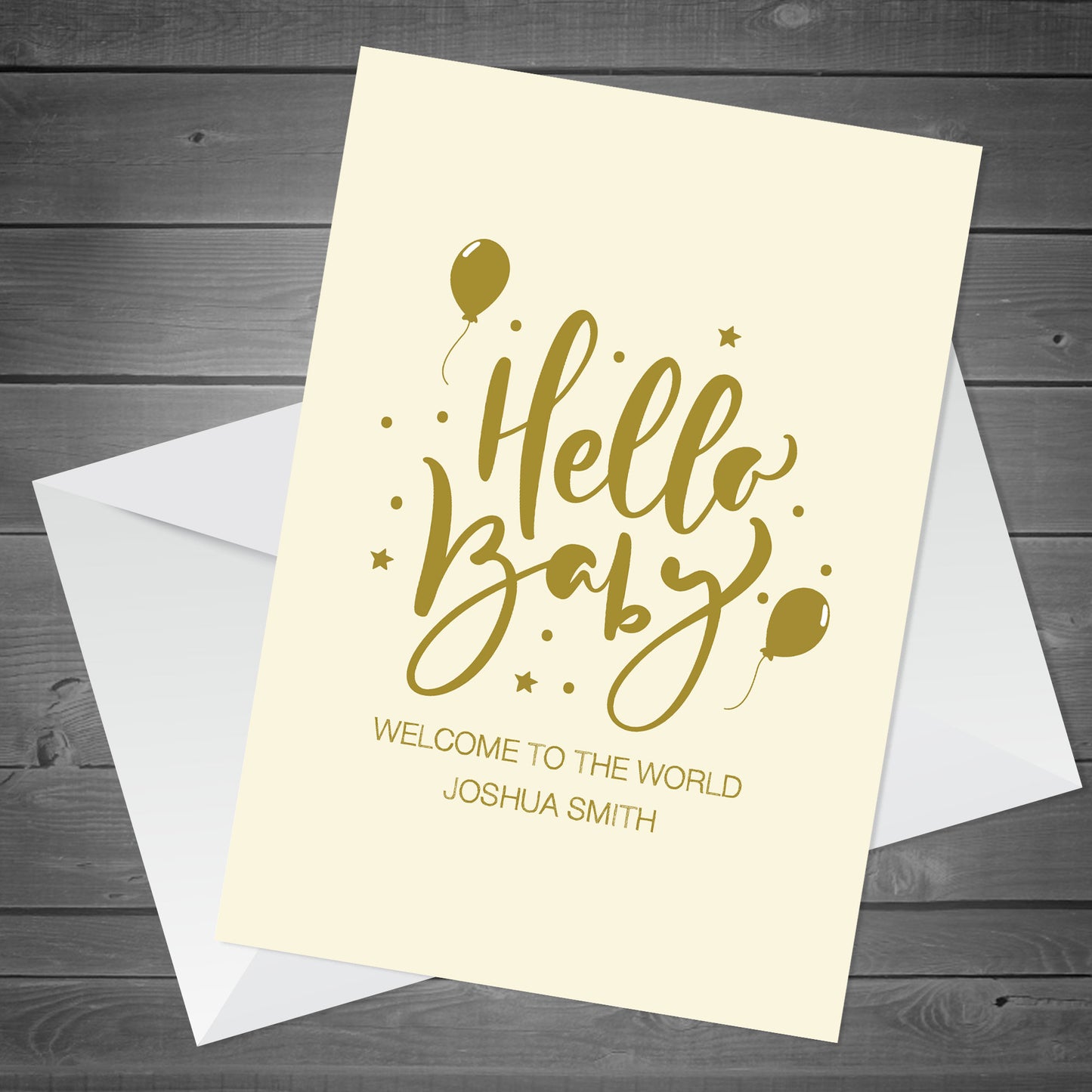 Hello Baby Welcome To The World Card Personalised New Baby Boy