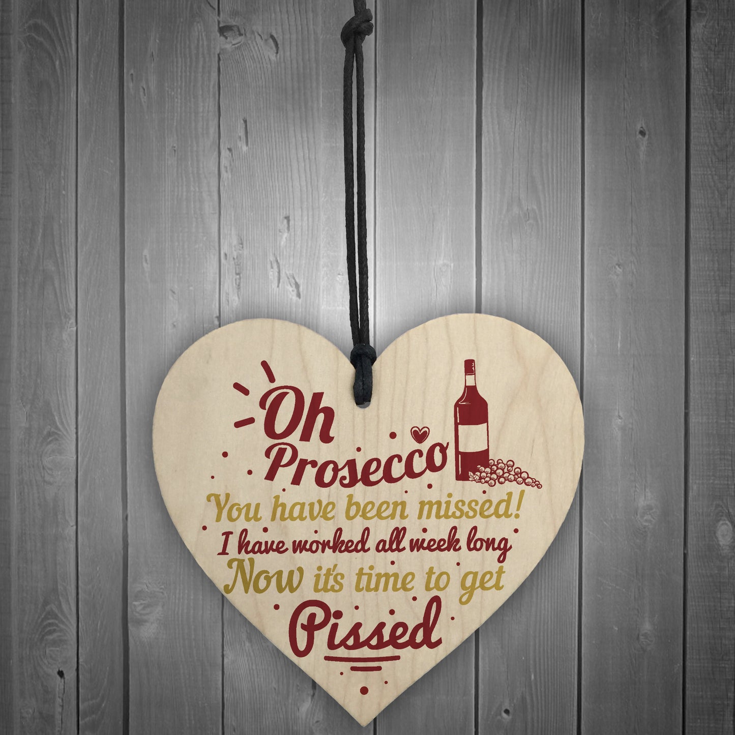 Oh Prosecco Funny Classy Bar Pub Hanging Sign Alcohol Wine Gift