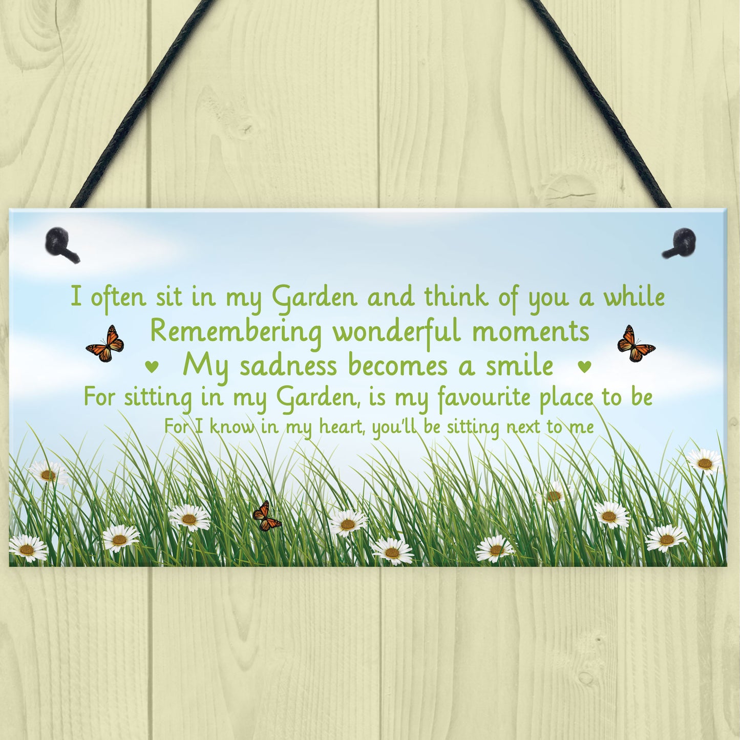 Garden Memorial Sign Hanging Outdoor Sign Wall Door Plaque