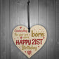 Novelty 21st Birthday Gift Heart Wood Plaque Friendship Keepsake