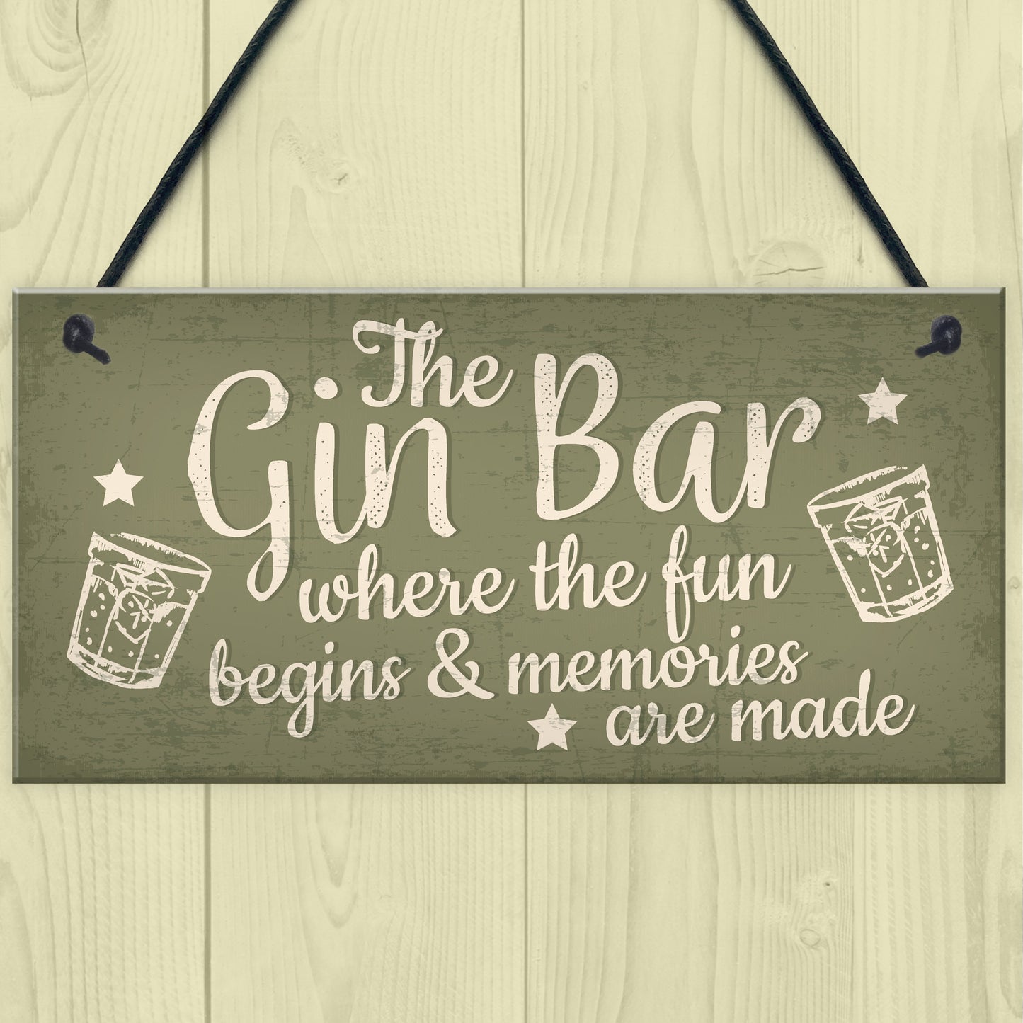 Bar Sign Novelty Hanging Home Gin Bar Pub Plaque Funny Man Cave