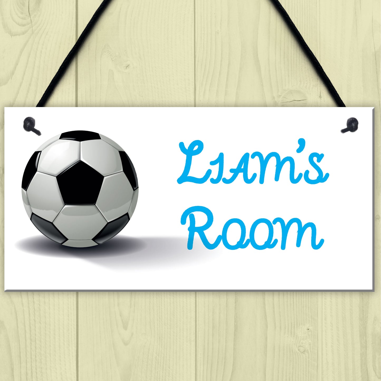 Personalised Football Boys Name Room / Man Cave Hanging Sign