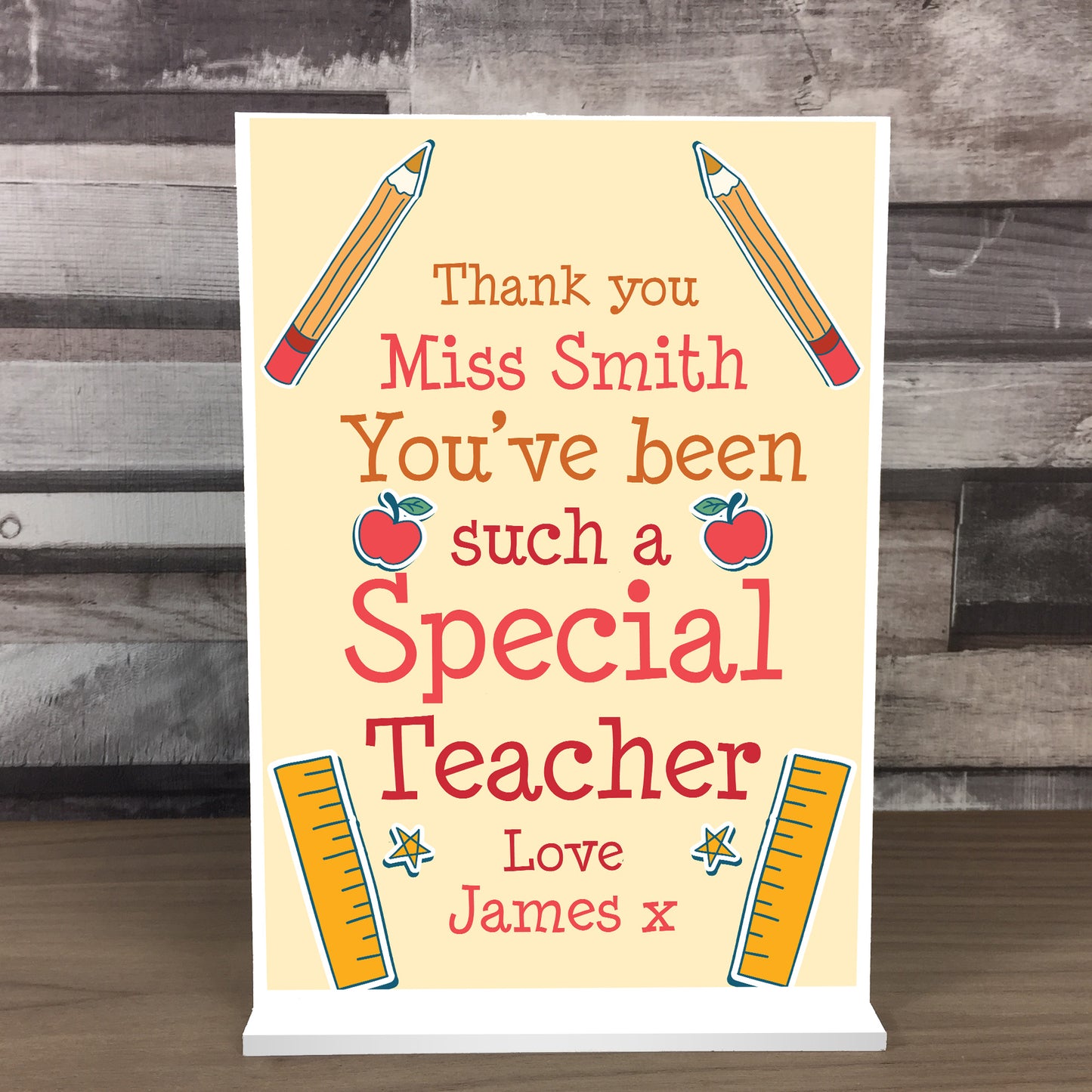 Personalised Thank You Gift For Teacher Assistant Plaque