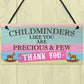 Thank You Childminder BabySitter Gift Hanging Plaque