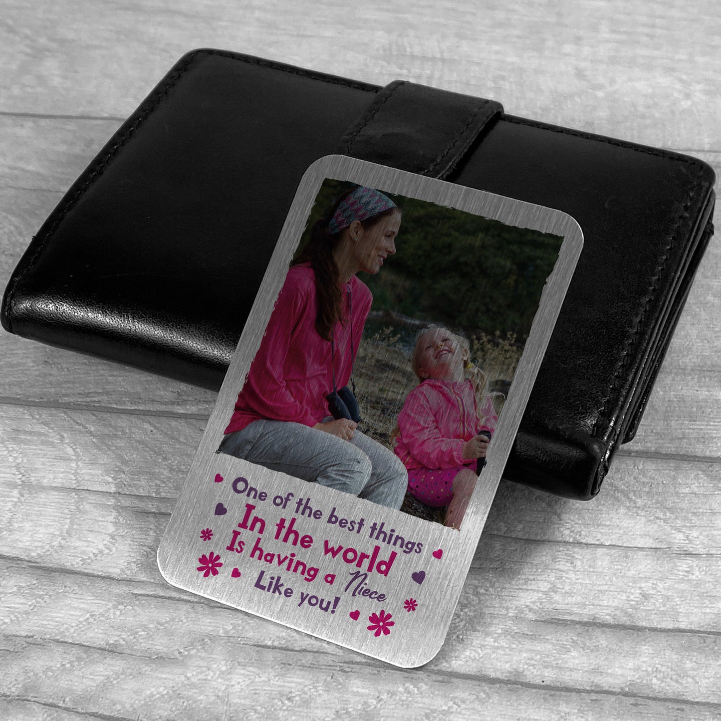 Personalised Metal Photo Card Gift For Niece Birthday Gift