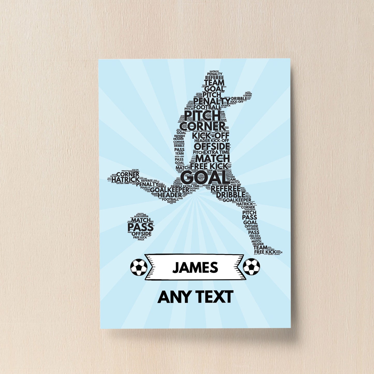 Football Bedroom Sign Personalised Football Print Boys Bedroom