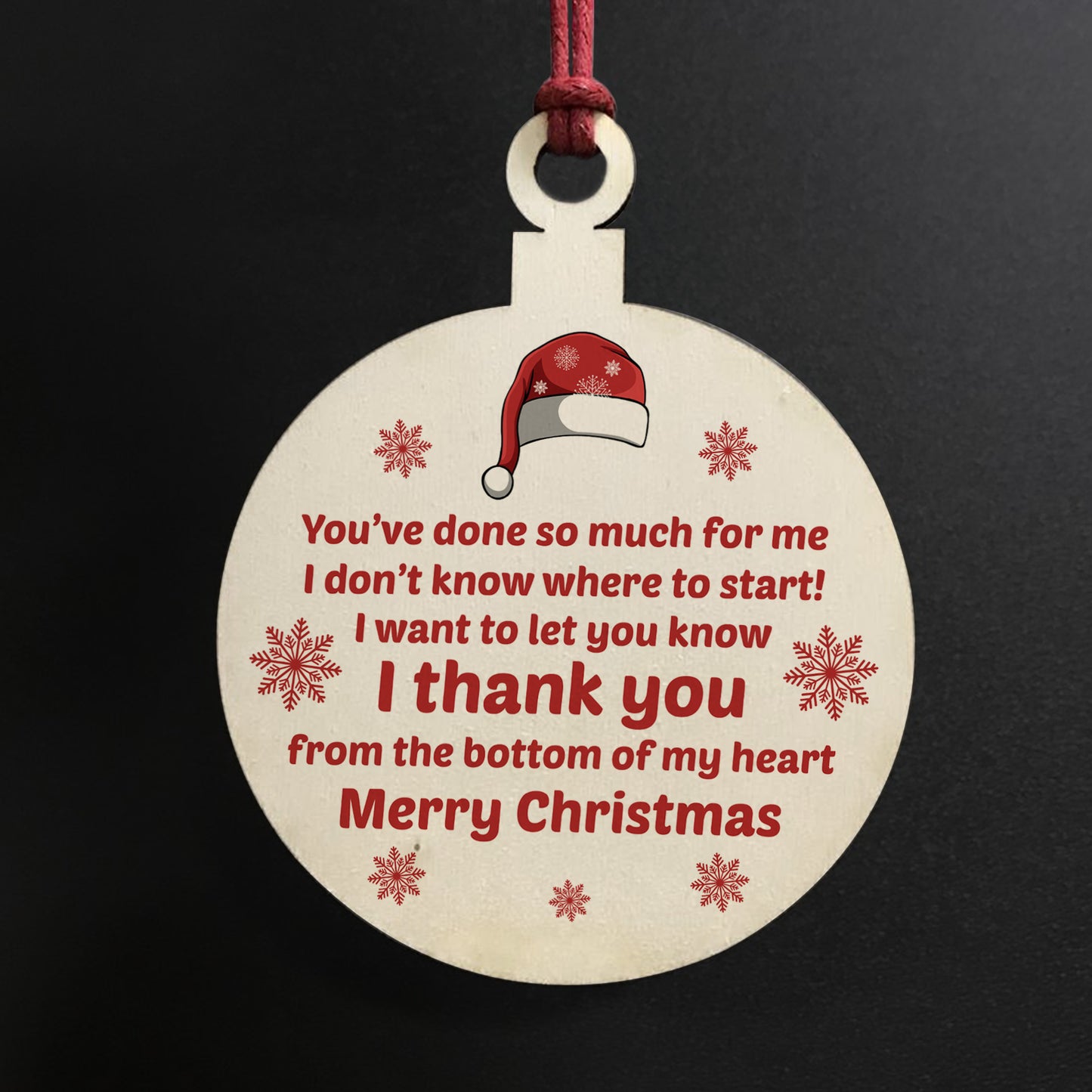 Special Thank You Gift For Friend Teacher Wood Bauble Christmas