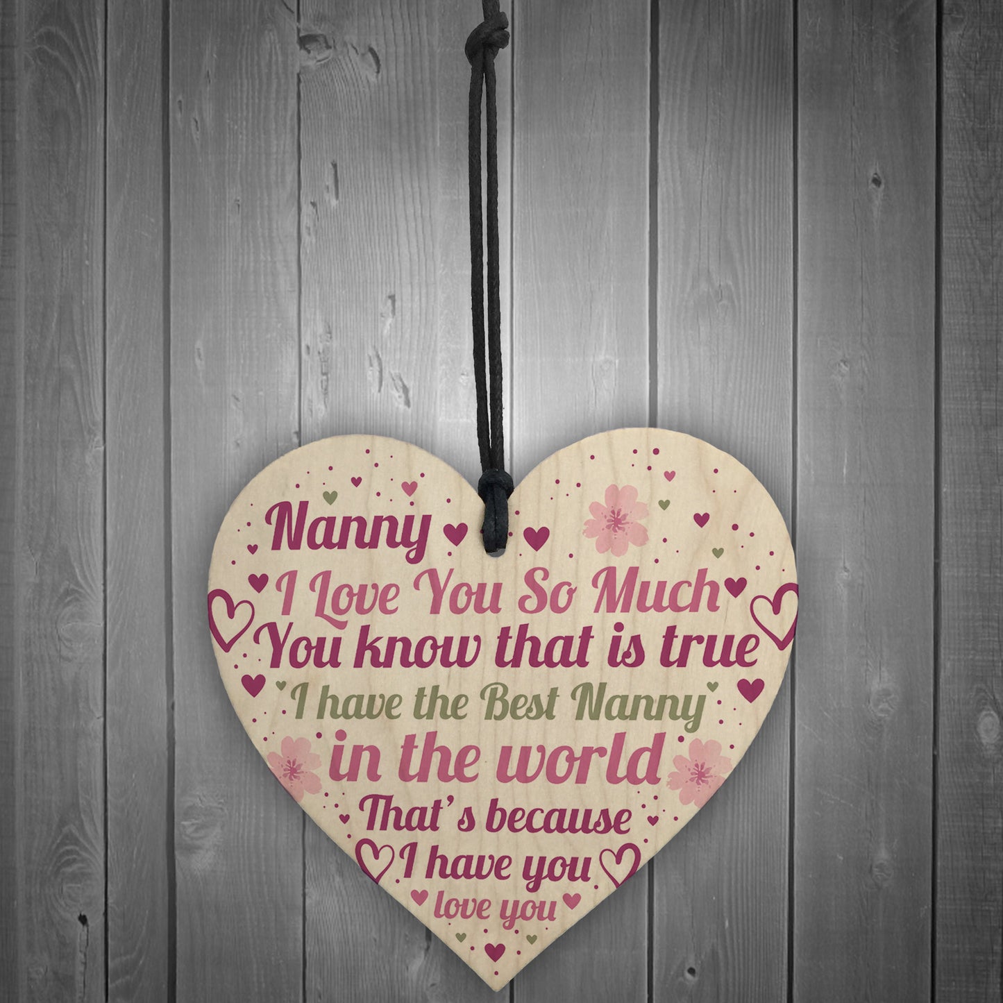 Nanny Gifts Mothers Day Gift For Her Wooden Heart Nanny Birthday