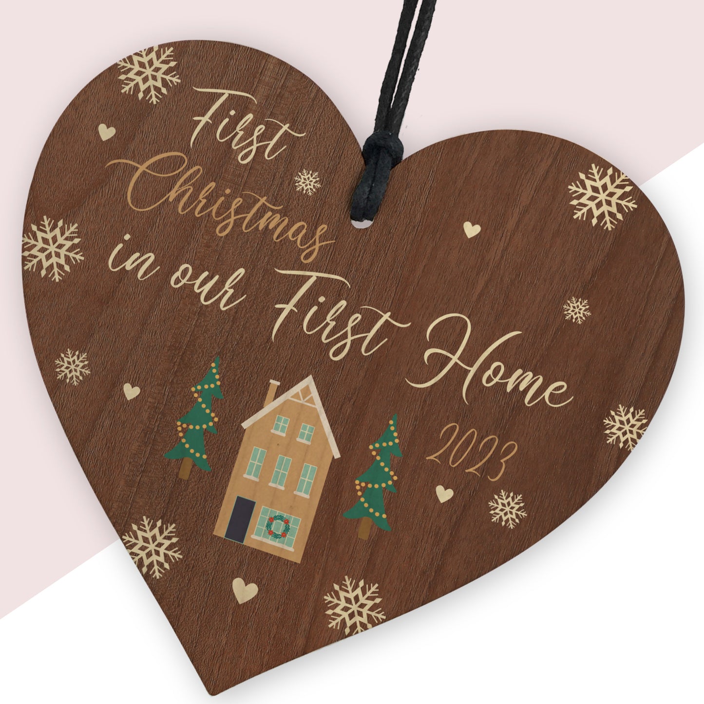 2023 First Christmas In First Home Wood Hanging Christmas Bauble