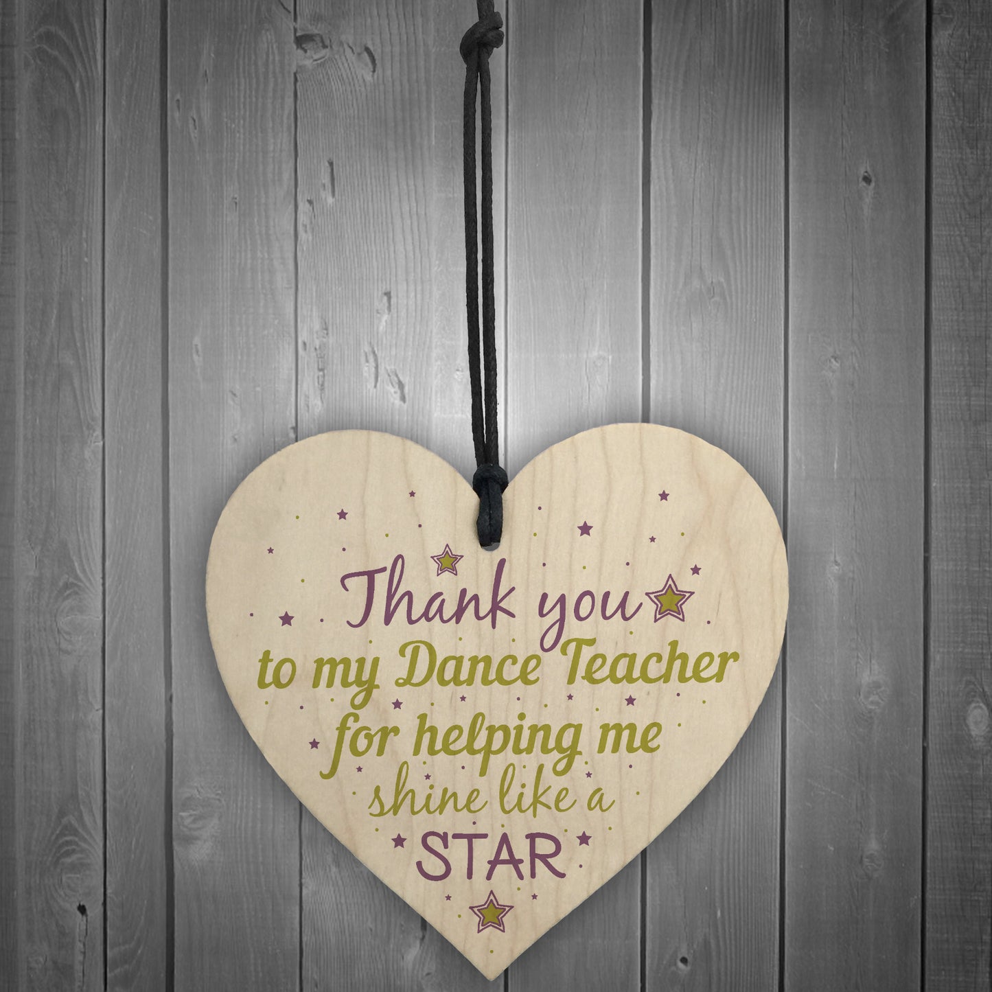 Thank You Dance Teacher Wood Heart Sign Goodbye Friendship Gift