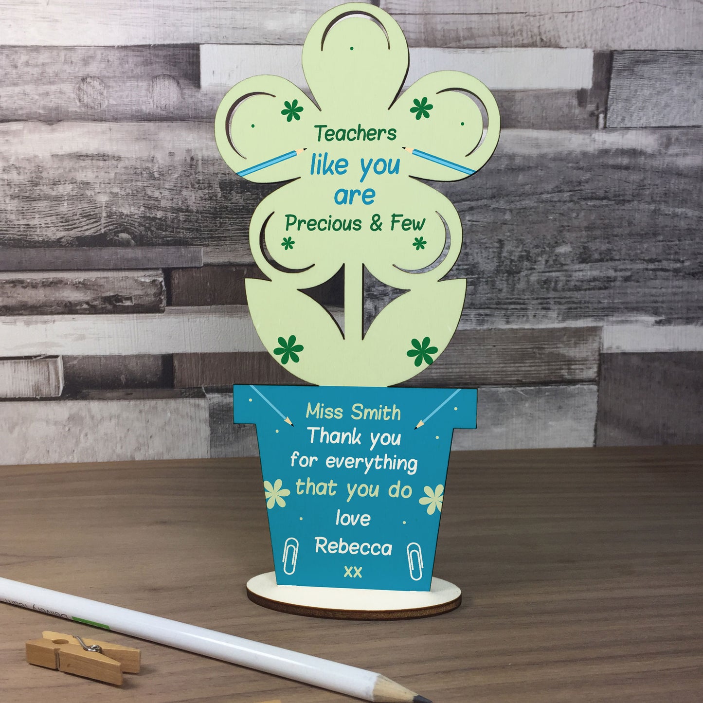 PERSONALISED Thank You Teacher Poem Flower Leaving Nursery