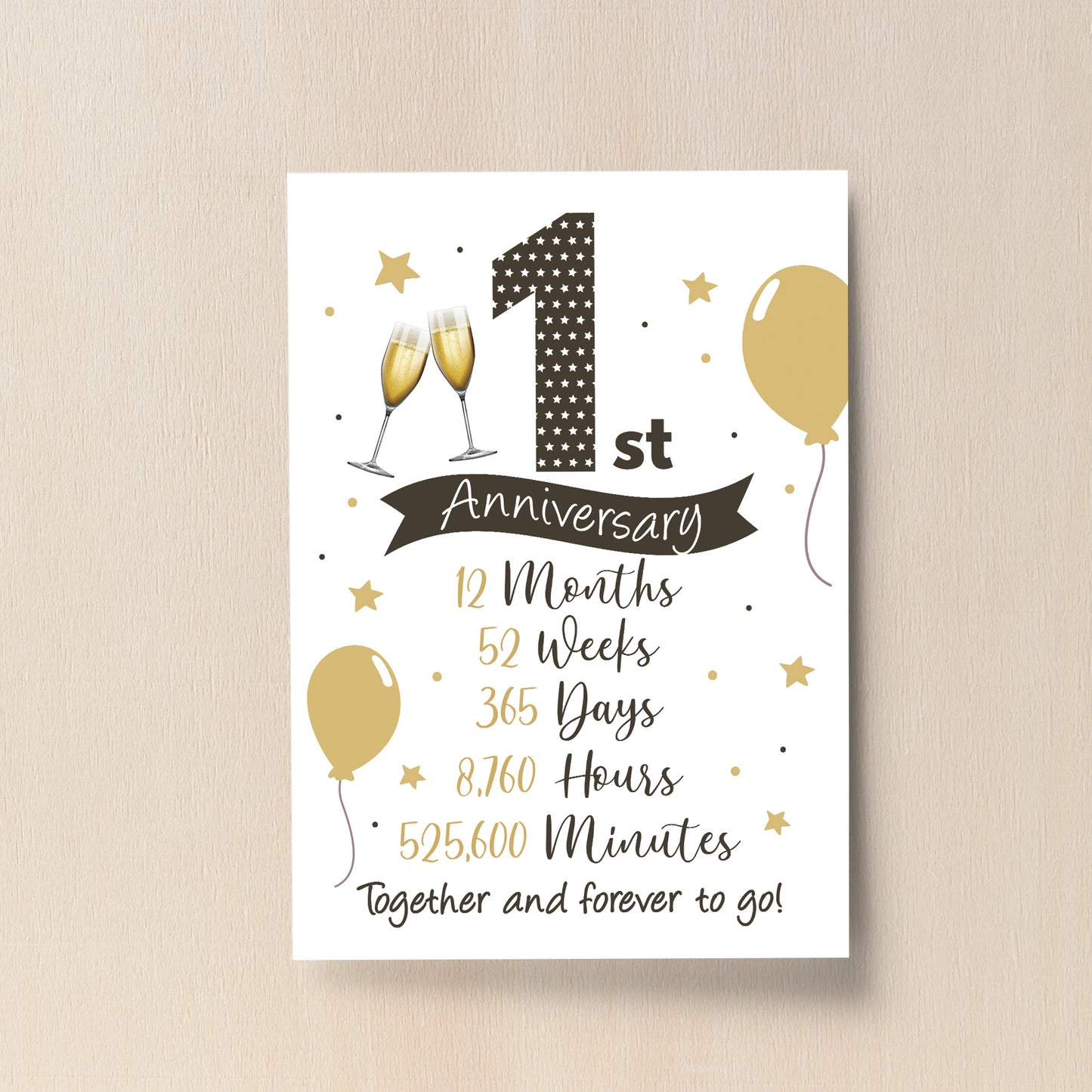 1st Wedding Anniversary Gift Print Mr & Mrs Anniversary Gifts