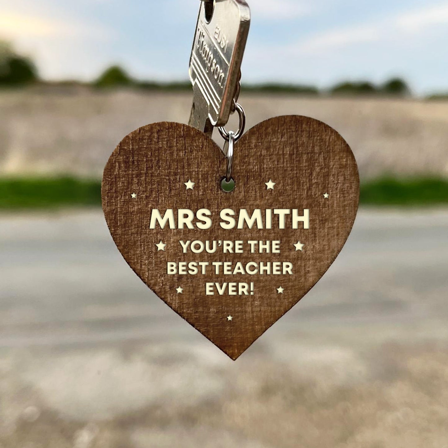 PERSONALISED Teacher Thank You Keyring Engraved Gifts