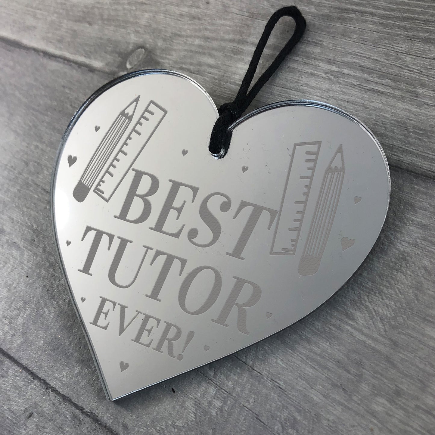 BEST TUTOR EVER Gift Engraved Heart Thank You Gift For Teacher