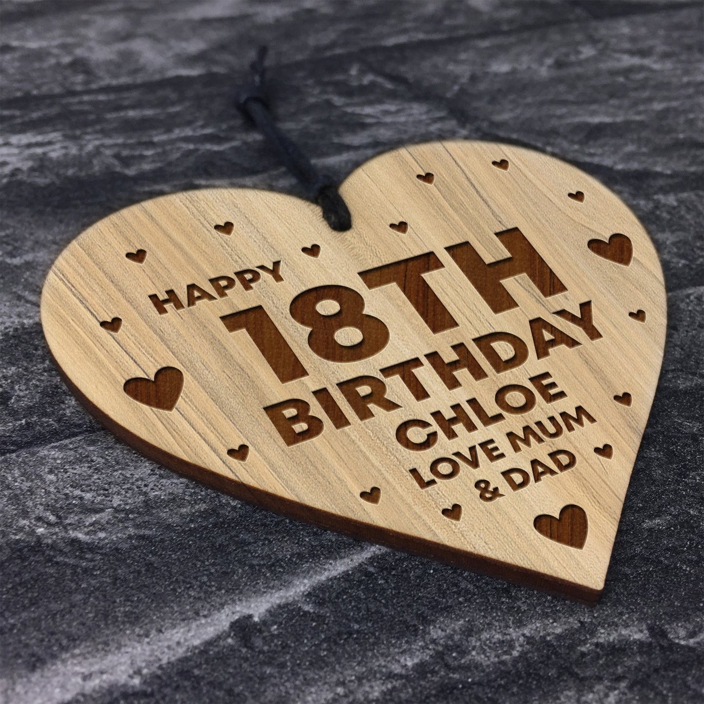 18th Birthday Gift For Daughter Wood Heart Personalised Friend