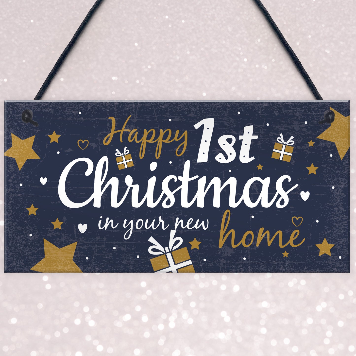 1st First Christmas In New Home Hanging Wall Xmas Tree Plaque