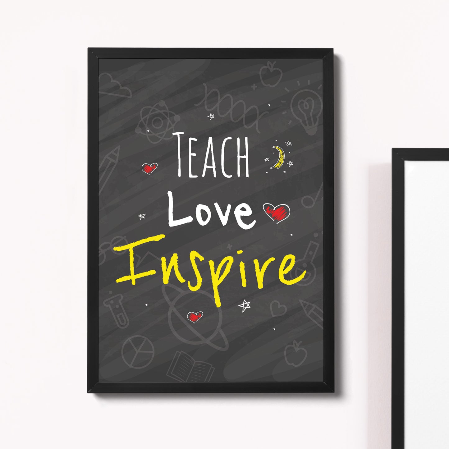 Teach Love Inspire Quote Print Framed Teacher Teaching Assistant