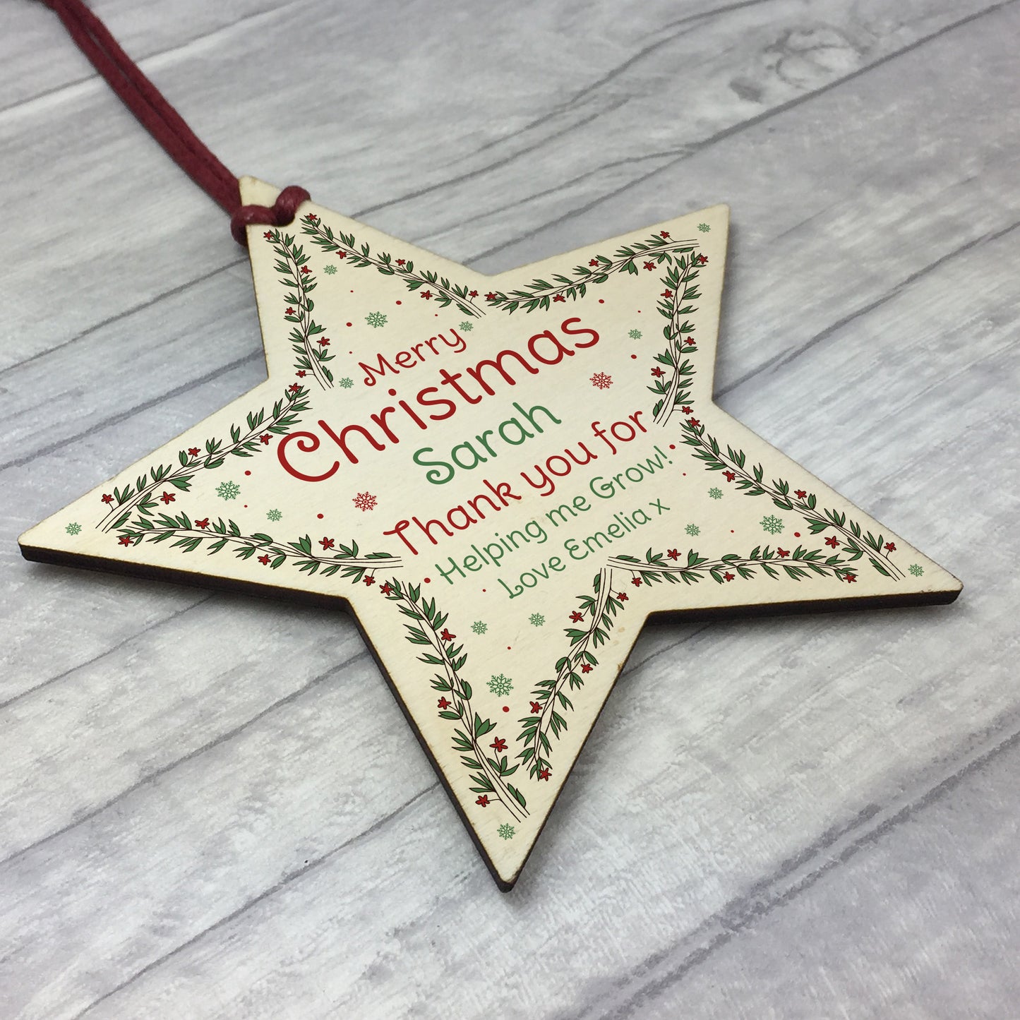 PERSONALISED Teacher Christmas Bauble Hanging School Nursery