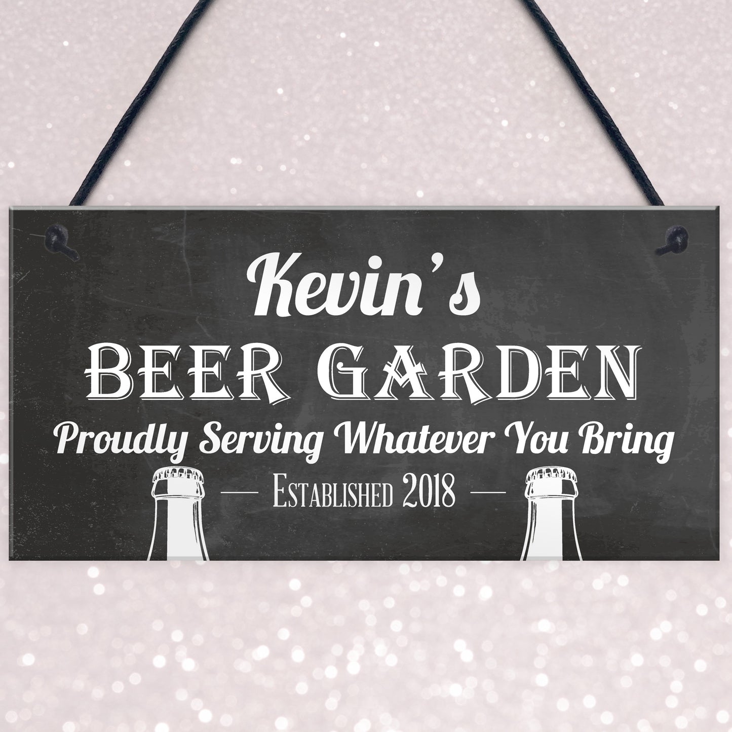 PERSONALISED Any Name Beer Garden Plaque Funny Wall Sign