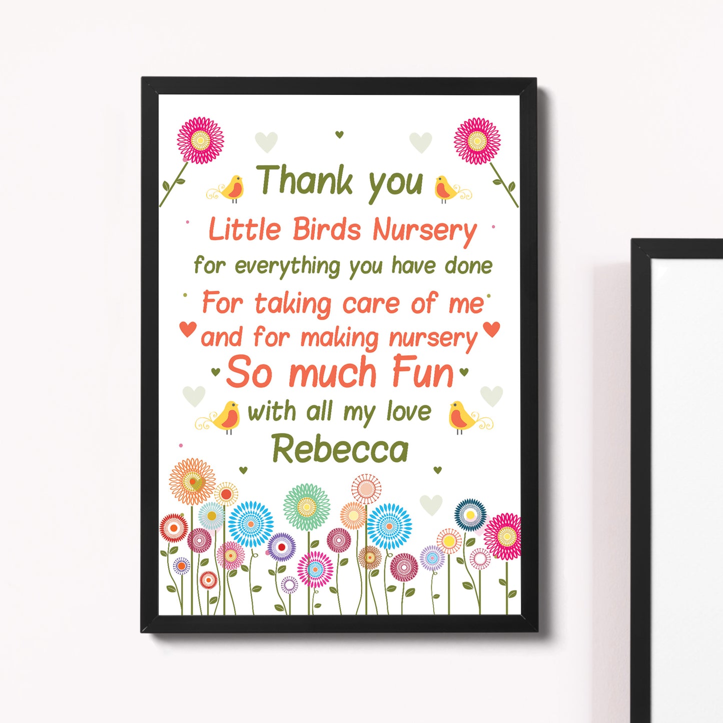 Personalised Teacher Nursery Pre School Thank You Gift Print