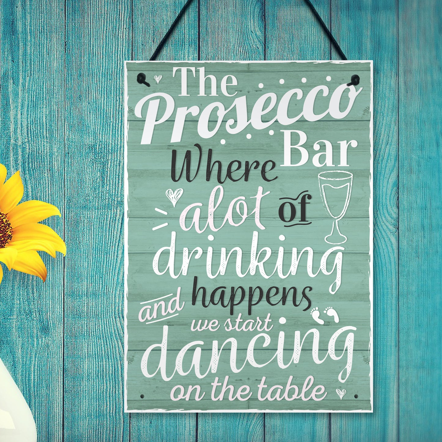 Prosecco Bar Hanging Plaque BBQ Alcohol Pub Bar Signs Friendship