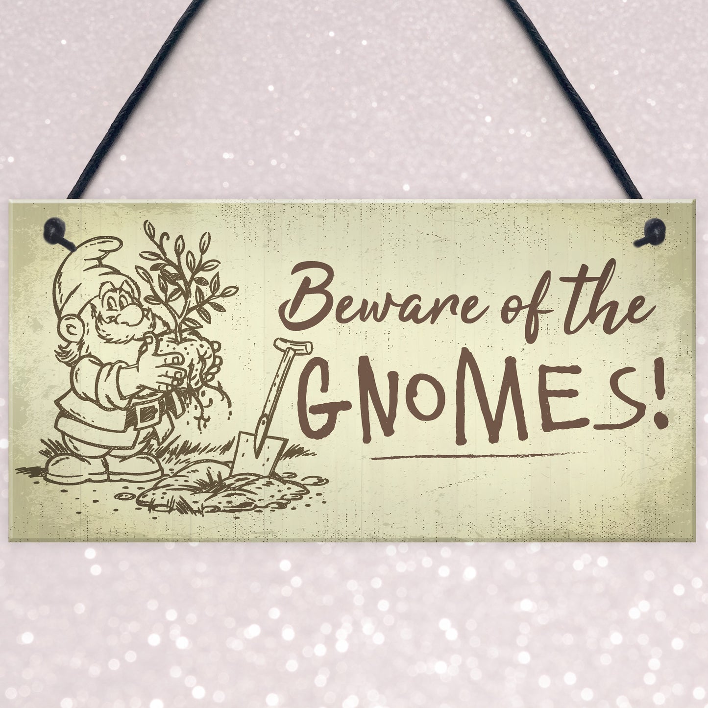 Beware Of The Gnomes Funny Garden Sign House Door Wall Plaque